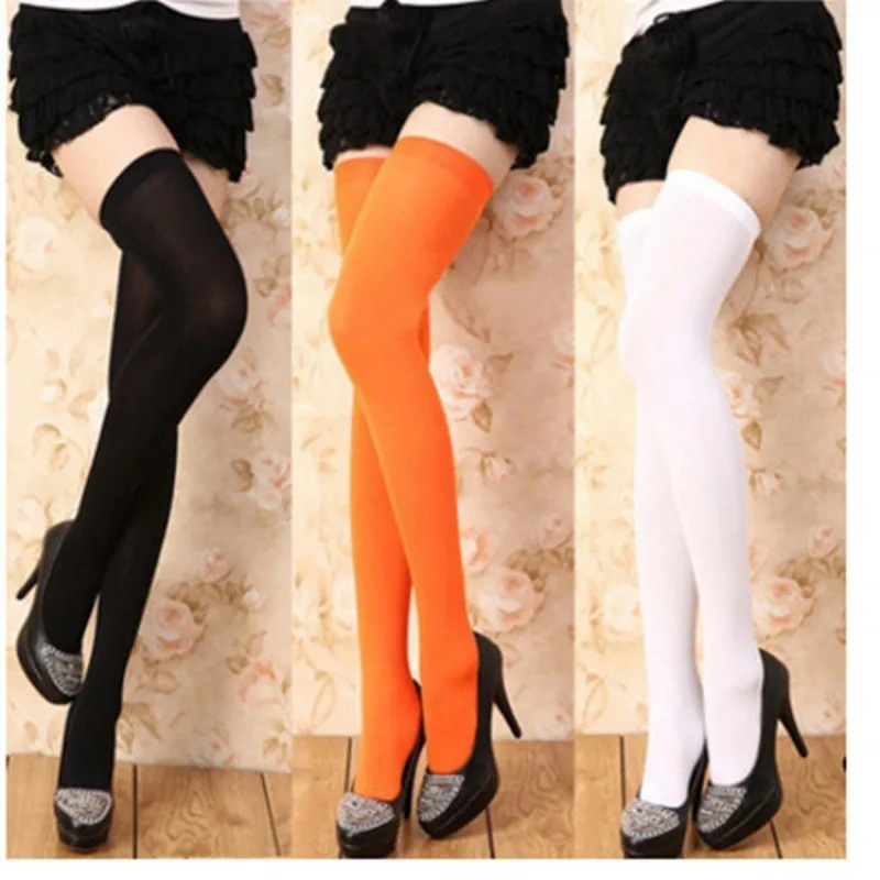 Youth Girls Tights Women Socks Pantyhose Velvet Candy Color Spring Summer Student Stockings