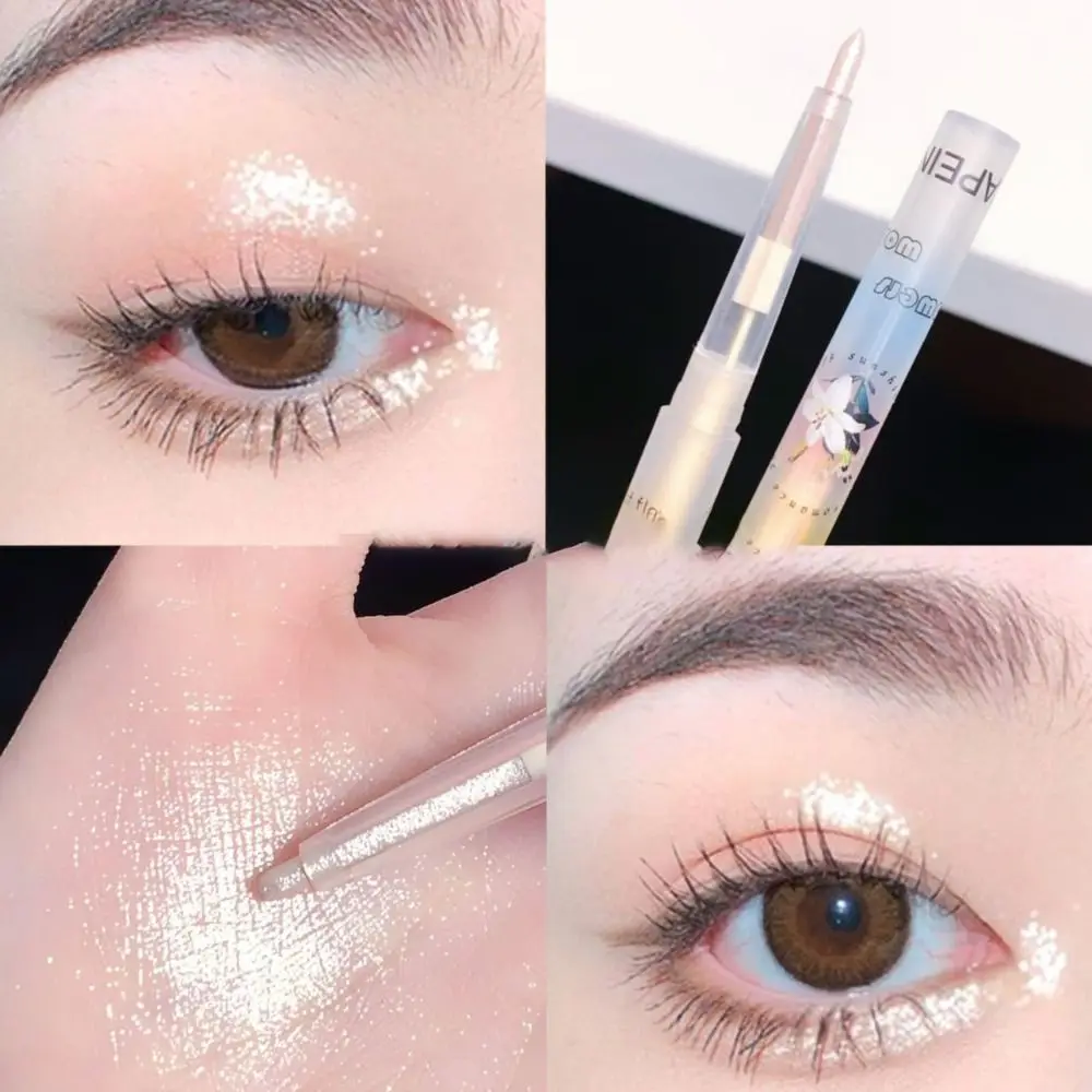 Natuur Liggende Zijderups Pen Langdurige Parelmoer Fleuren Markeerstift Waterdicht Niet-vlekkende Fruit Shadow Pen Make Up