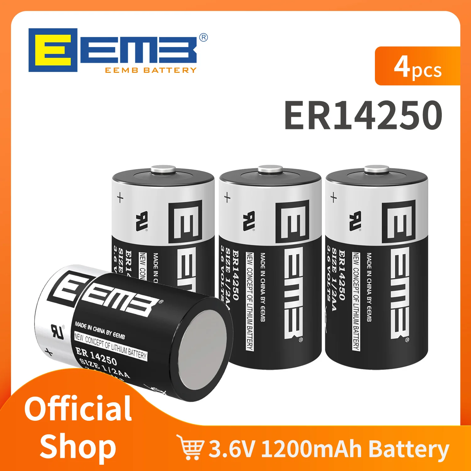 Bateria EEMB ER14250 3,6 V bateria litowa 1/2 AA 1200 mAh Li-SOCl2 nie akumulator LS14250 do instrumentów czujnikowych