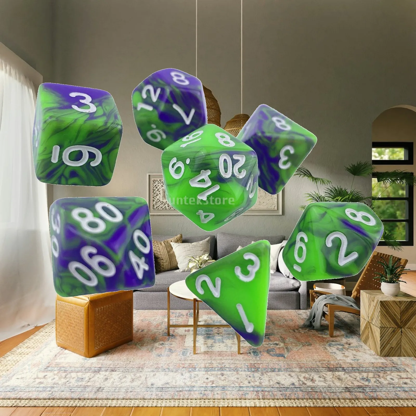 

Funny Acrylic Dices D4 D10 D12 Dices Game D6 D20 D8 Family Table Game for Family