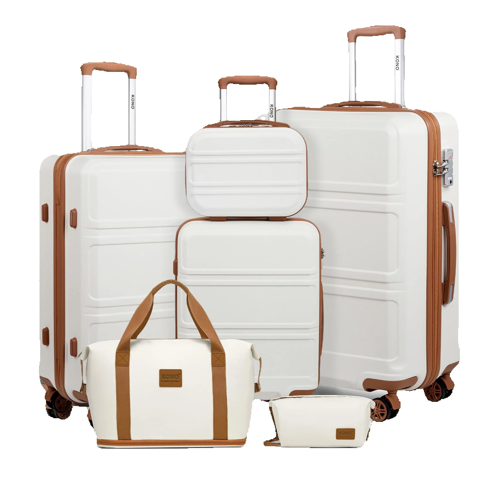 KONO 2/4/6-delige beauty case box cosmetica case handbagage toilettas reistas bagageset - afbeelding 2