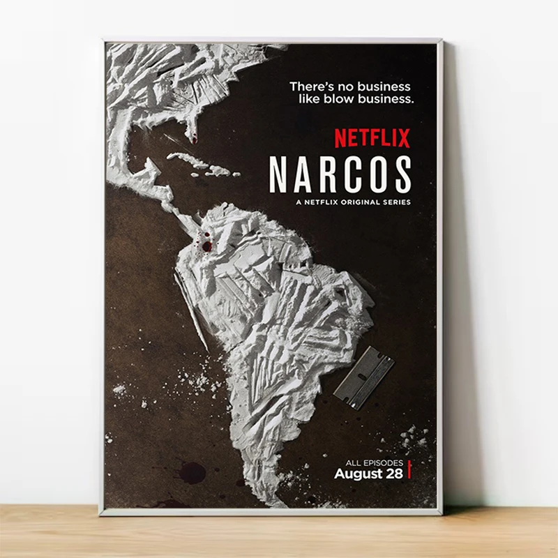 

Narcos TV Series Pablo Escobar Whitepaper Poster Canvas Wall Art Mural Posters for Room Painting Decorative Paintings Home Decor