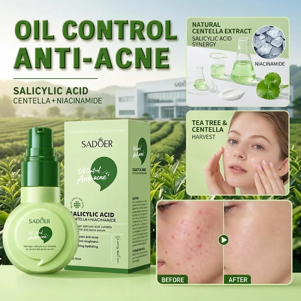 40ml SADOER Youth Anti-Acne Essence with Salicylic Acid And Centella Asiatica Oil Control Skincare for Acne Prone Skin