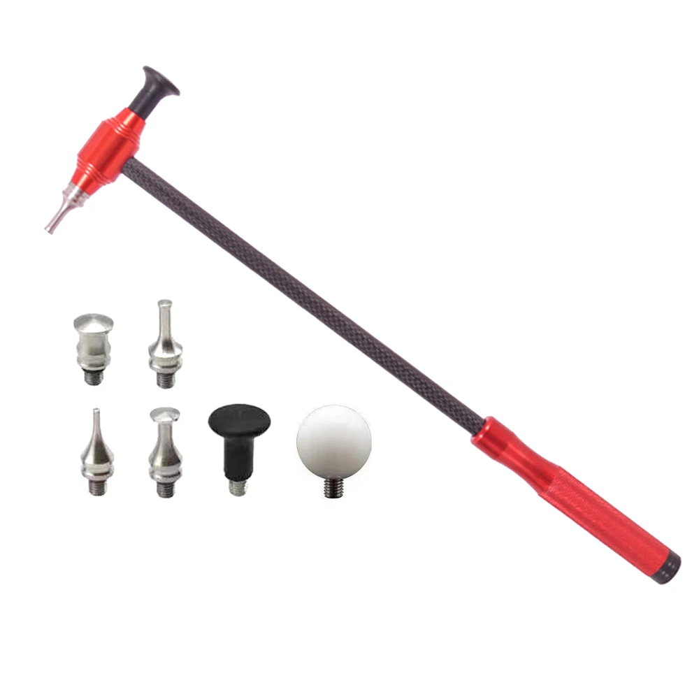 PDR Carbon Fiber Dent Hammer 41.5cm Auto Dent Leveling Hammer With 6 Interchangeable Tips For Car Paintless Dent Repair 3 PDR Carbon Fiber Dent Hammer 41.5cm Auto Dent Leveling Hammer With 6 Interchangeable Tips For Car Paintless Dent Repair 3