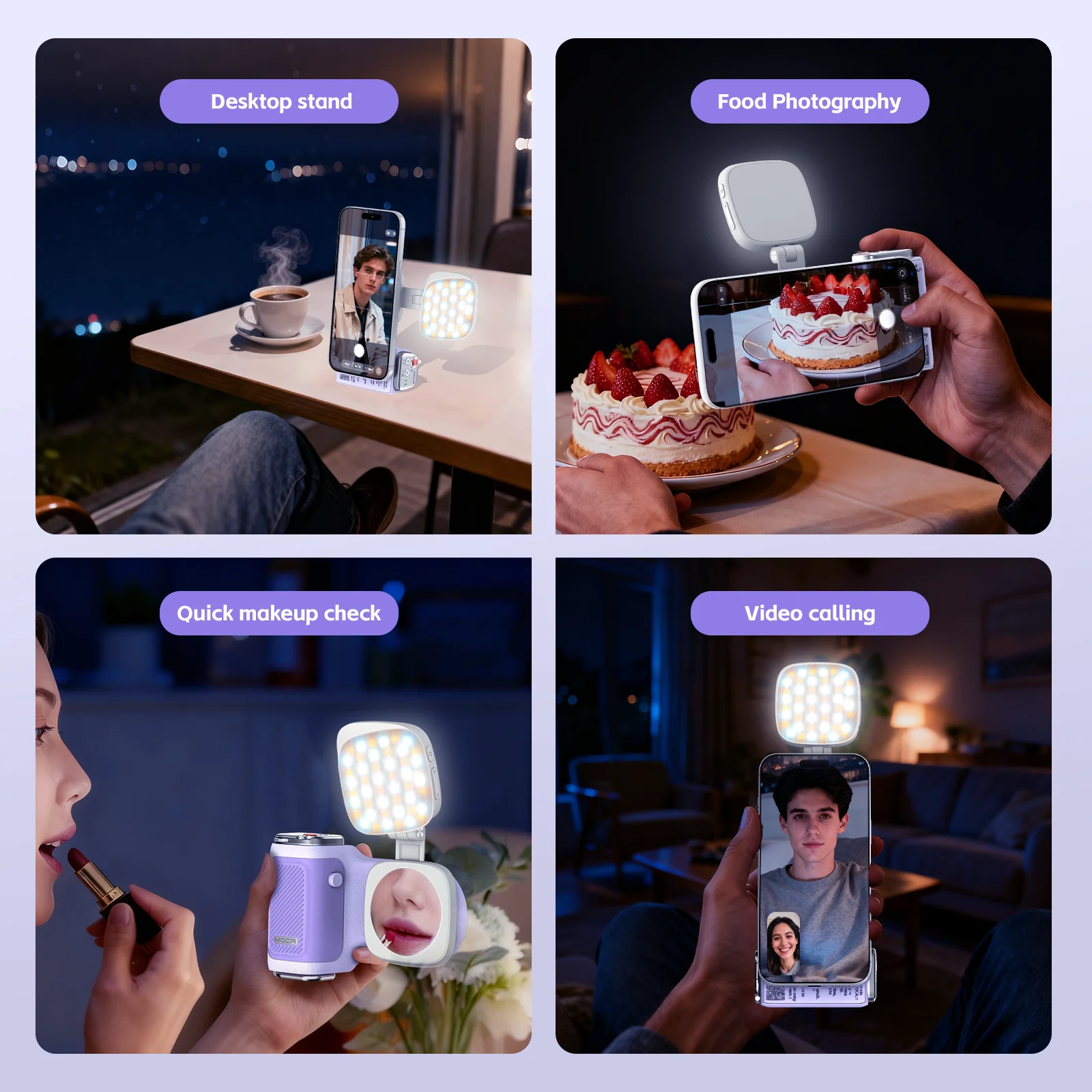 كاميرا COMITOK MOCA iPhone، جهاز تحكم عن بعد قابل لإعادة الشحن، قفل تركيز من الدرجة DSLR، تصميم مريح + ضوء/مرآة ملء اختيارية