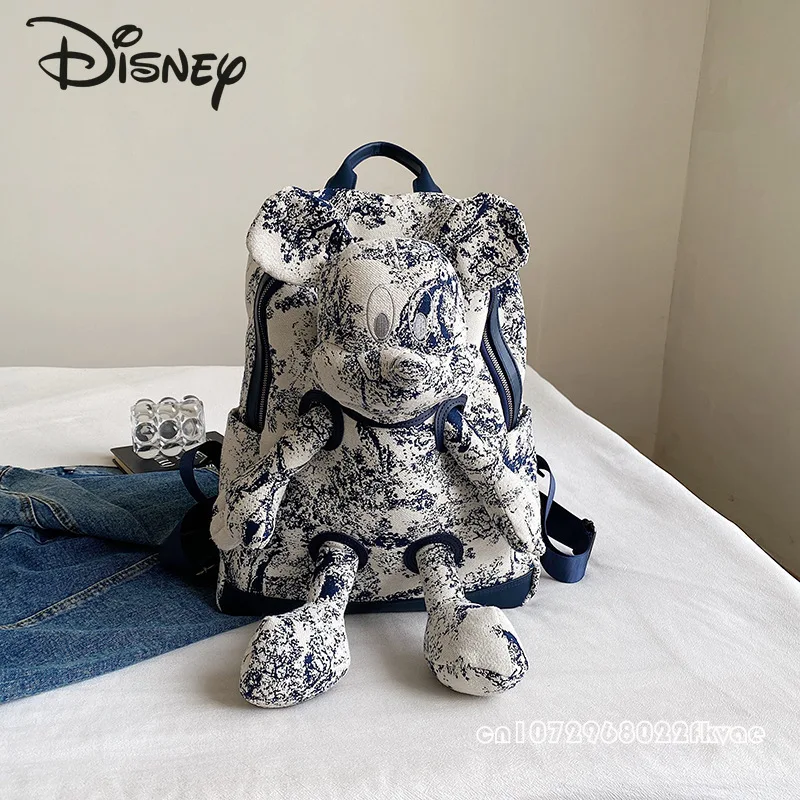 Disney-mochila de Mickey para hombre y mujer, con dibujos animados de gran capacidad morral, de alta calidad, a la moda, para estudiantes, novedad