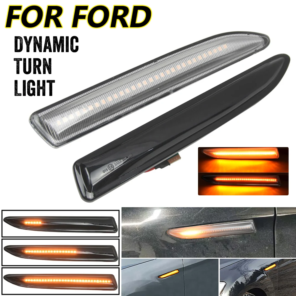 Sequential LED Dynamic Turn Signal Side Marker Light Blinker Fit For Ford Mondeo Mk4 Saloon (BA7) 03.2007-01.2015