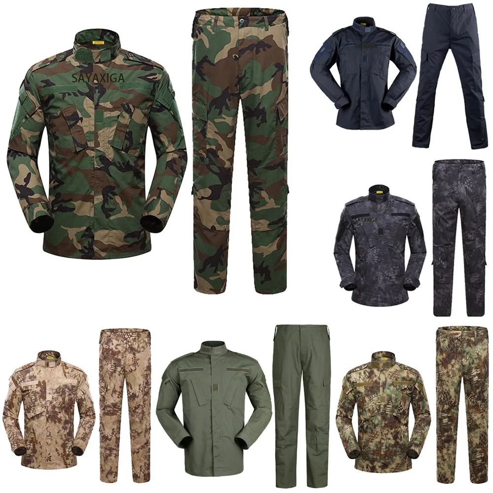 

Uniforms Set Men Camouflage Breathable Multicam Black Suit Combat Shirt Tactical Cargo Uniform Hunting Set