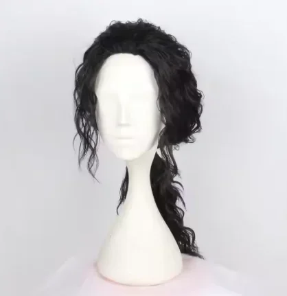 Peluca sintética rizada negra estilo mullet retro de los 80 para hombre, con coleta lateral, cabello largo y salvaje, para disfraz de Halloween, cosplay de estrella de rock, peluca para fiesta.