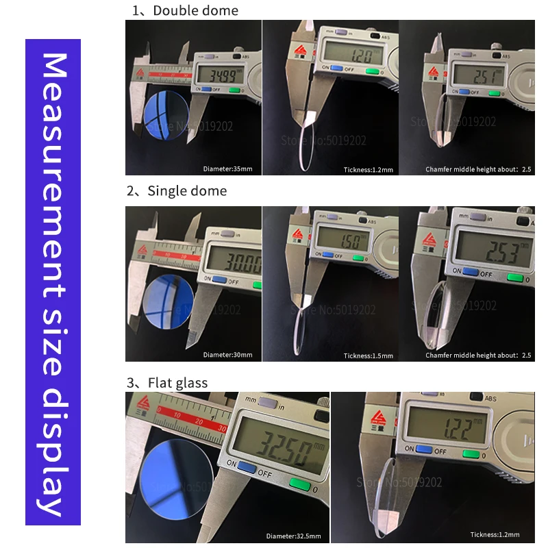 Imagem -06 - Personalizado Azul Ar-revestimento de Vidro de Safira Assista Peças de Vidro Classe Óptica Cúpula Dupla Simples Suporte por Atacado de Fábrica Oem