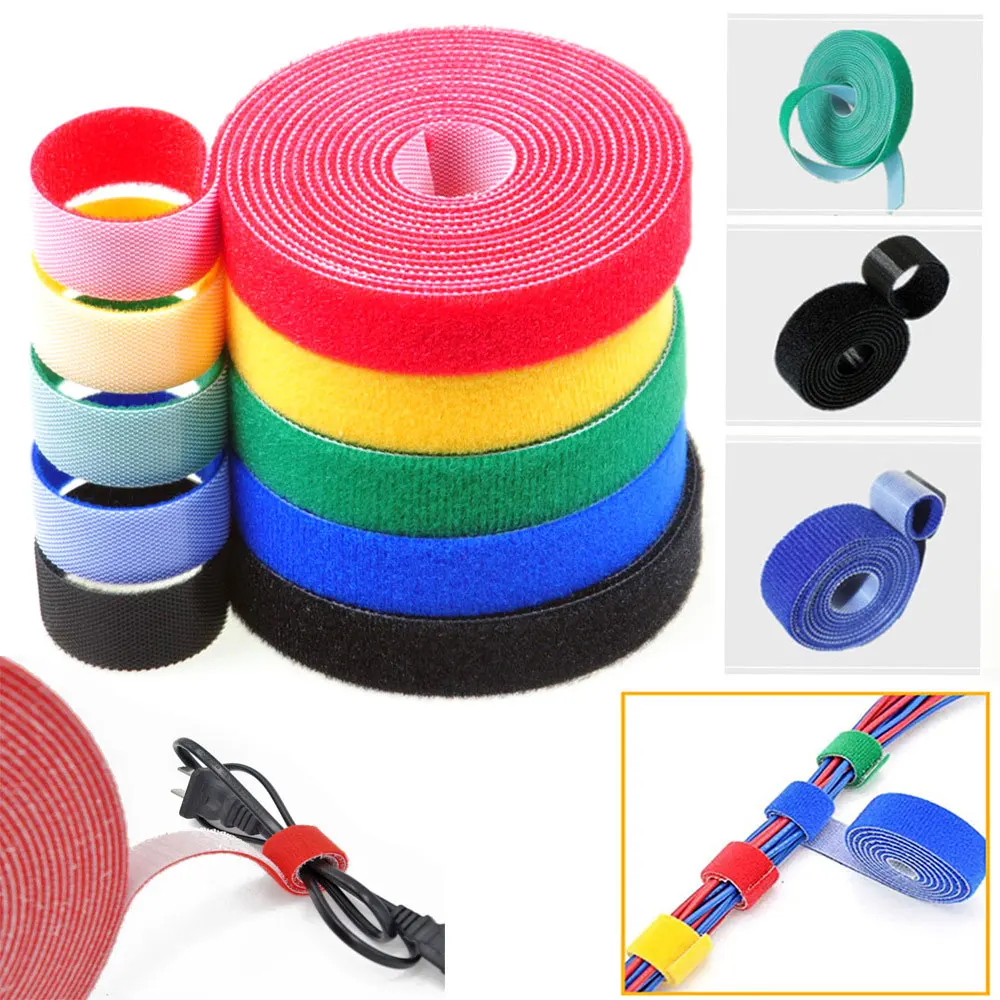 1/2M Roll Cable Organizer Management Wire Winder Cable Tape Earphone Cord Management Ties Protector Strap For iPhone Samsung