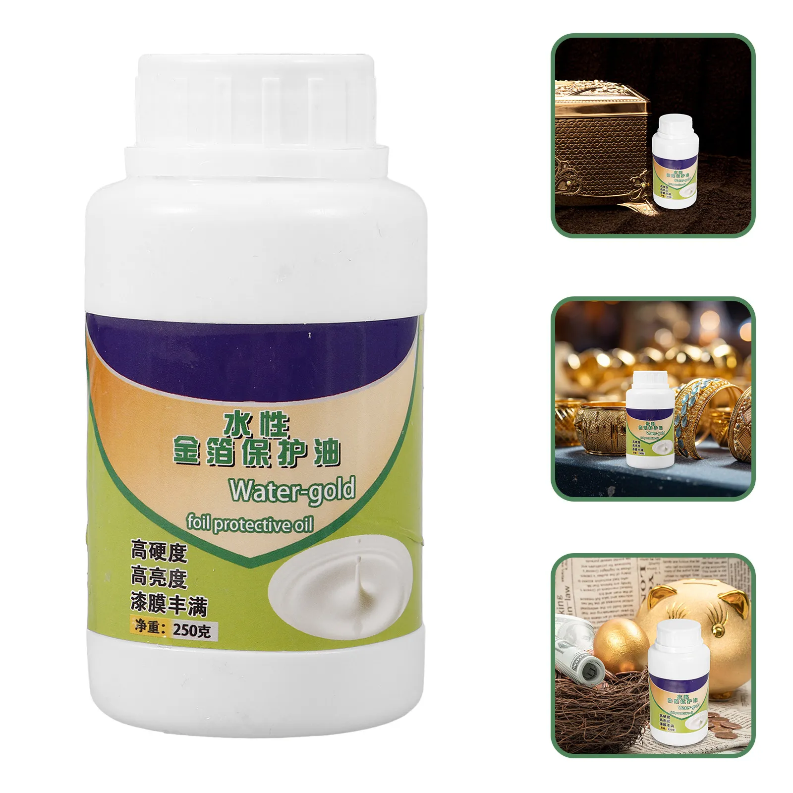 1 Bottle Water-Based Gold Foil Protective Oil for DIY Gilding Crafts Home Decor Art Projects Gold Leaf Surface Oil 250G