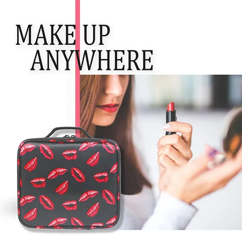 Women Waterproof Makeup Case Professional Beauty Nail Art Tool Cosmetic Storage Cases Lipstick Eyebrow Pencil Brush Makeup Bag