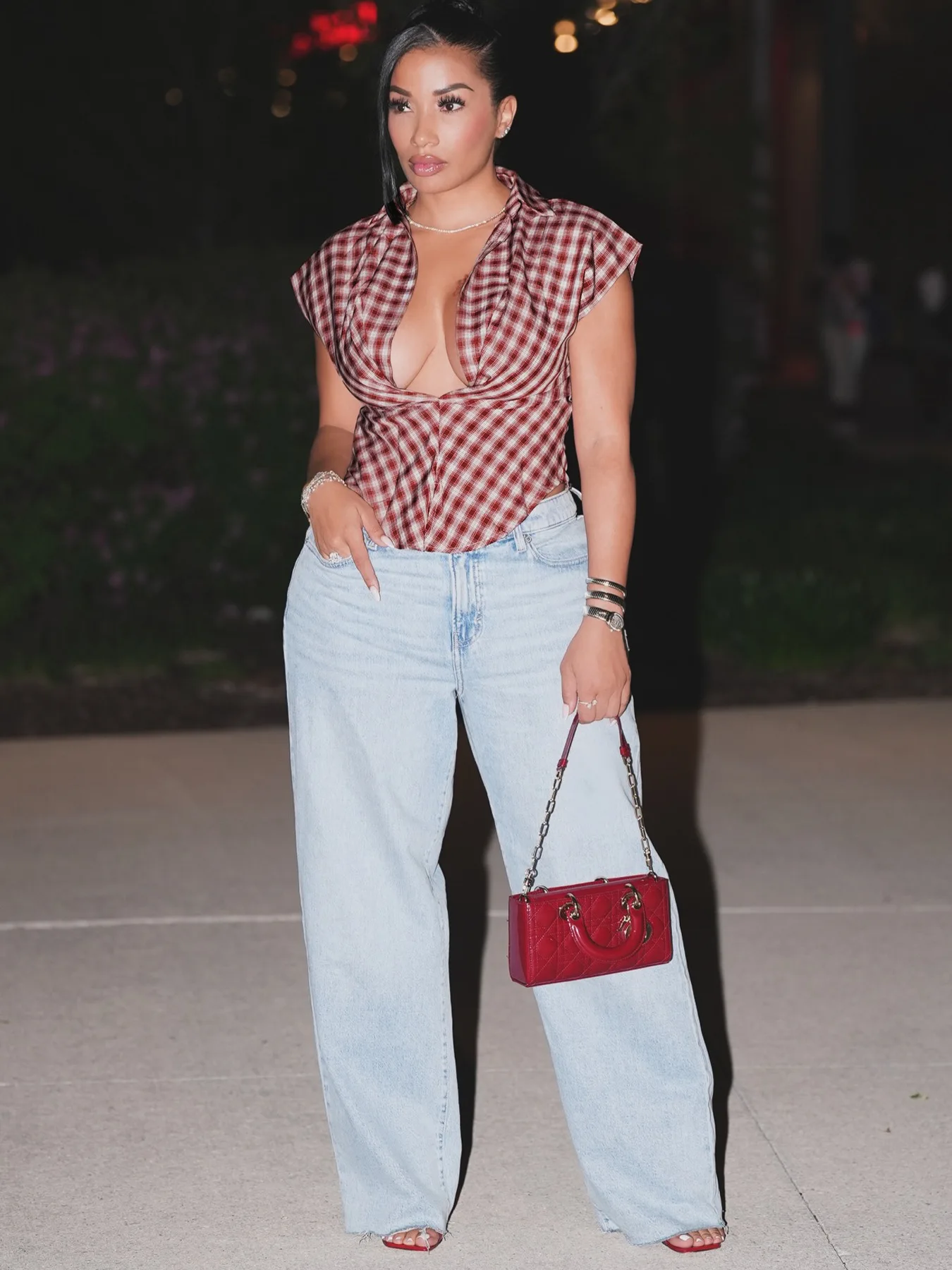 Tops Women Deep V Neck Sleeveless Shirt Y2k Streetwear Plaid Elegant Casual Work Tight Waist Slim Fit Sexy Shirts 2026 Summer