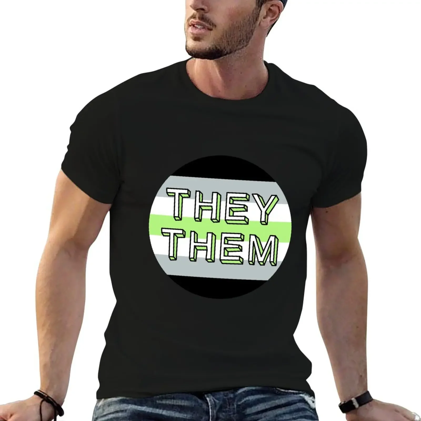 They/Them - Agender Zipped Hoodie man t shirt summer top graphic t shirt vintage shirts men graphic