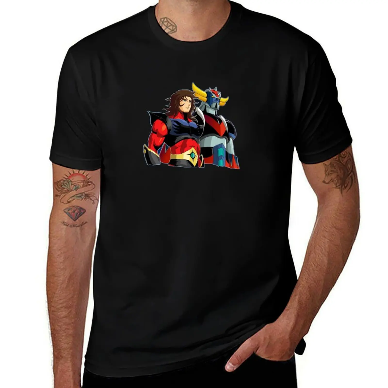 Grendizer and Actarus T-Shirt Plus Size Loose Short Sleeve Top T-Shirt