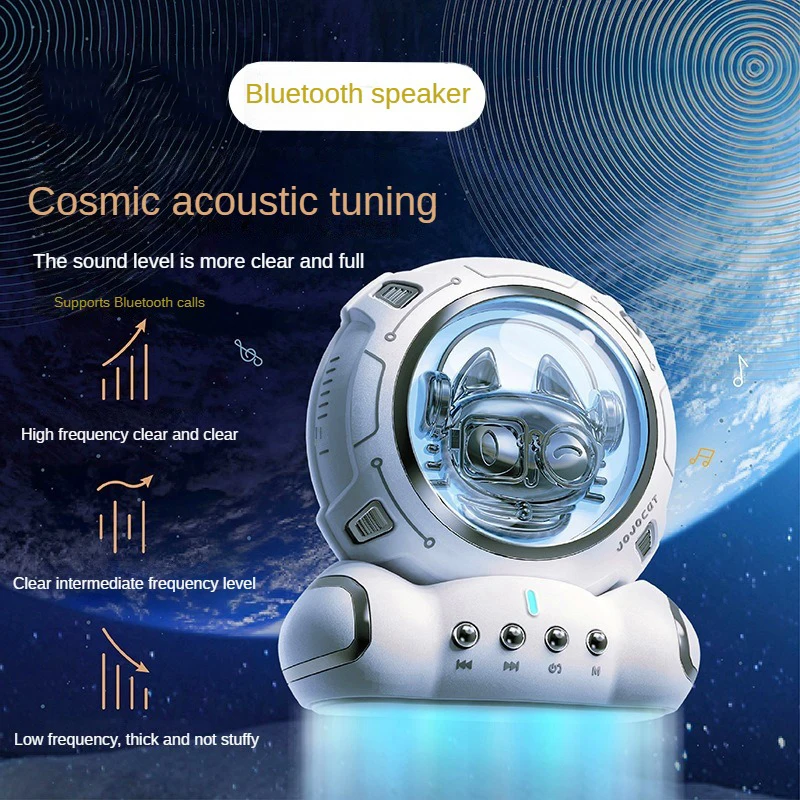 

Aerospace Cat Bluetooth Speaker USB Portable Audio Support Call TF Card Night Light Mini Subwoofer Creative Gift Computer