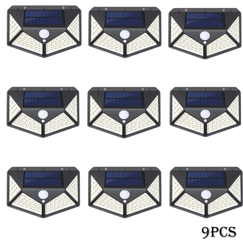 1-12 stuks zonne-verlichting buiten 100 LED wandlamp bewegingssensor verlichting waterdichte zonne-straatverlichting voor tuin veranda tuin garage