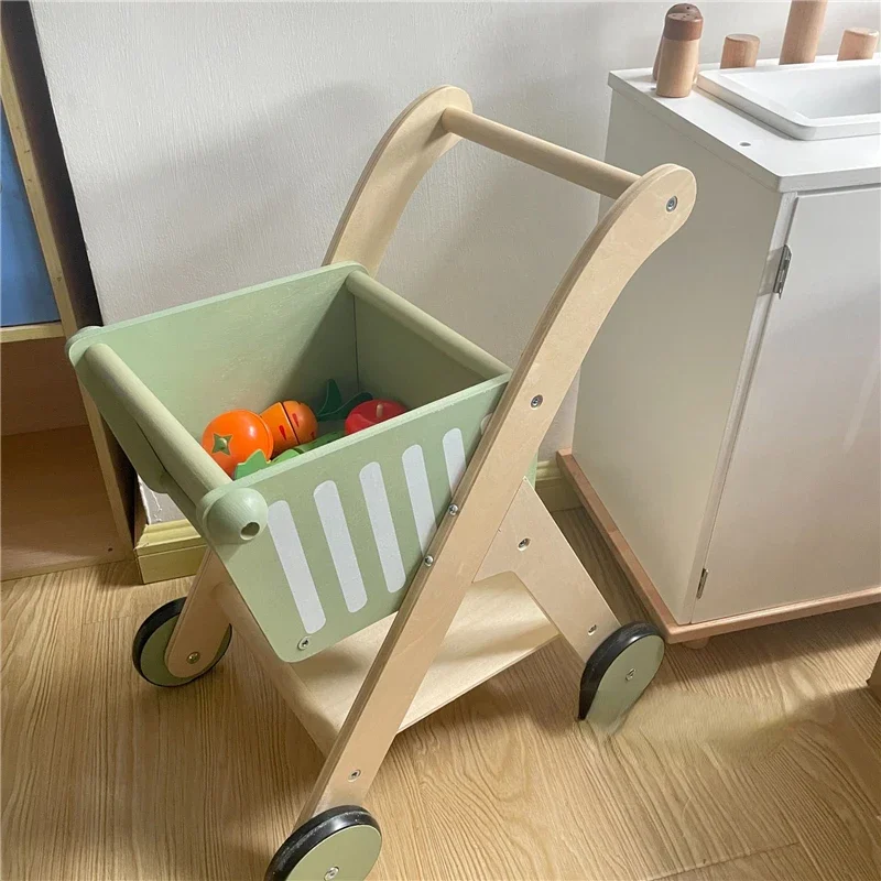 Korean Ins Children's Shopping Cart Toy Supermarket Trolley Girls Playing House Toy Baby Toddler Stroller