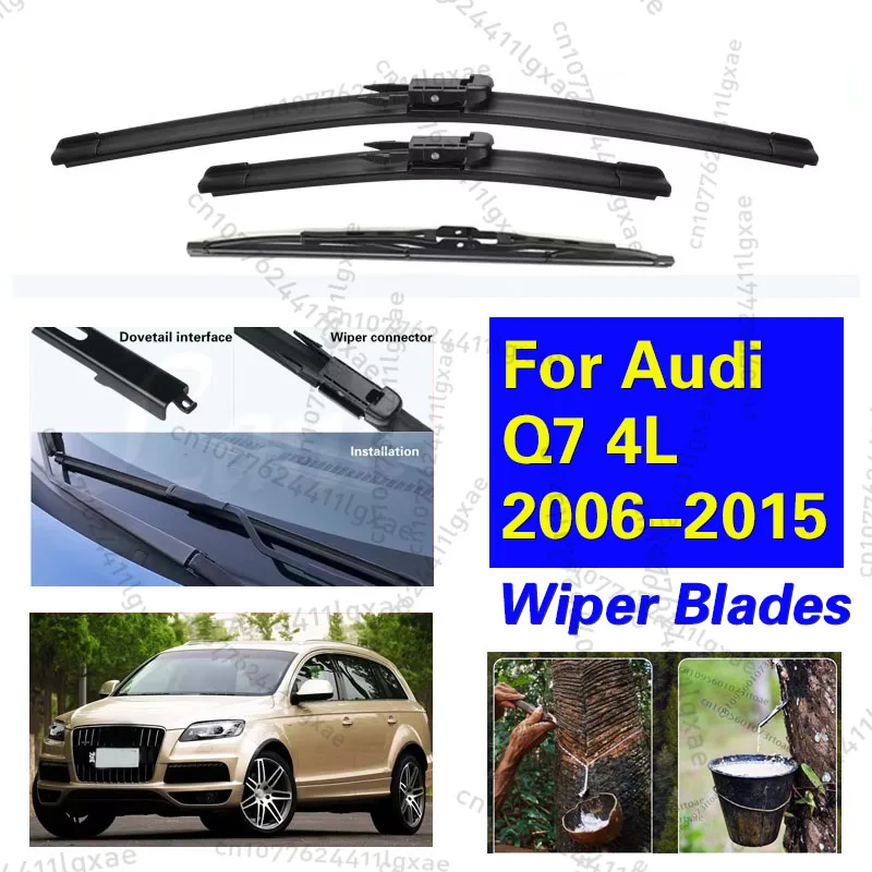 

Wiper Front Rear Wiper Blades Set For Audi Q7 4L 2006-2015 2007 2008 2009 2010 2011 2012Windshield Windscreen Window 26"+26"+14"