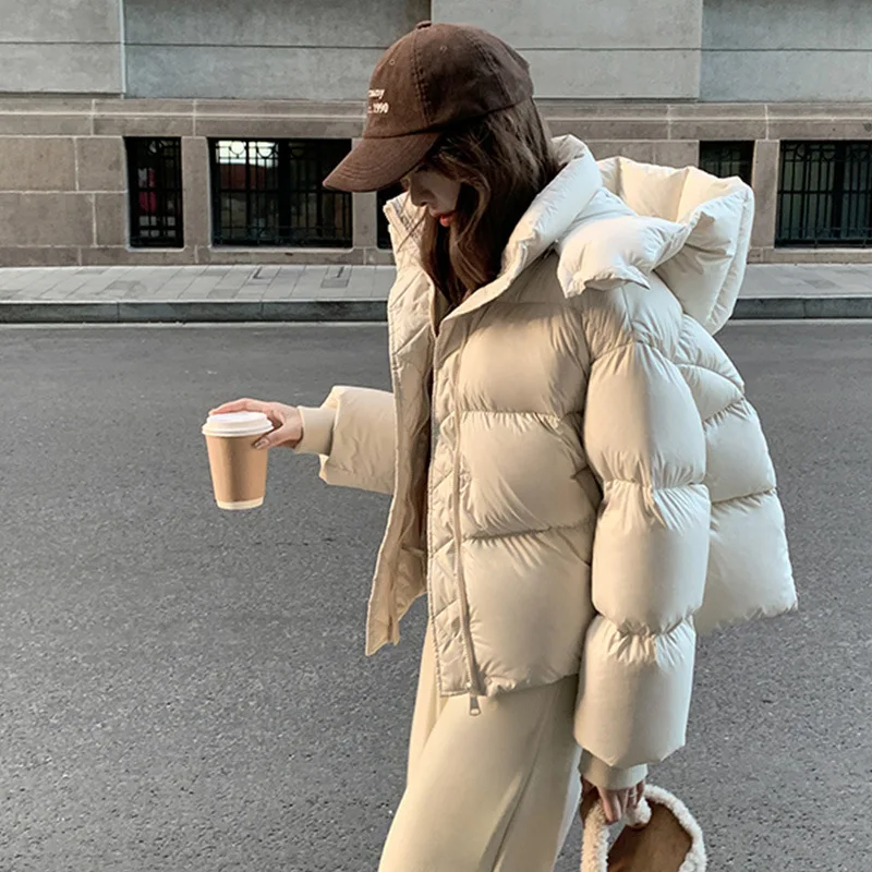 

FL Women Hooded Puffer Coat New Winter Down Cotton Jacket Thick Warm Parkas Loose Casual Overcoat Padded Jacket Female Outerwear