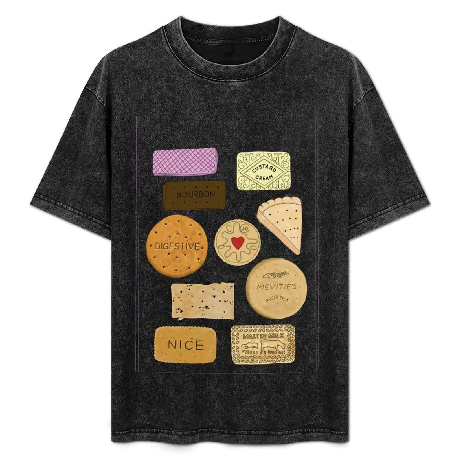 

British Biscuits white T-Shirt Christmas Casual Tee Shirt