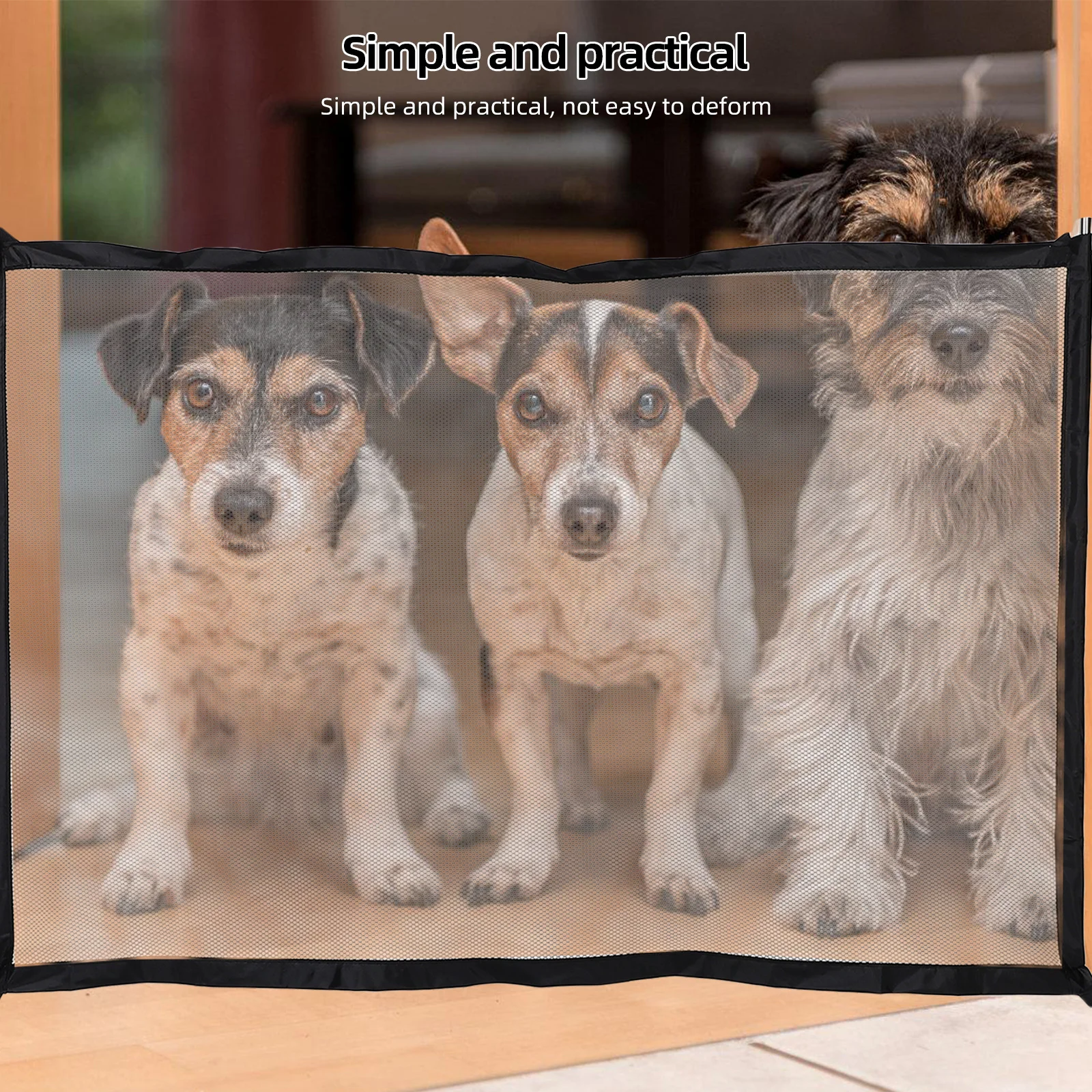 Cerca de isolamento para animais de estimação, portão de malha para cães, barreira de segurança forte para uso doméstico, fácil instalação, cerca portátil para porta de escada