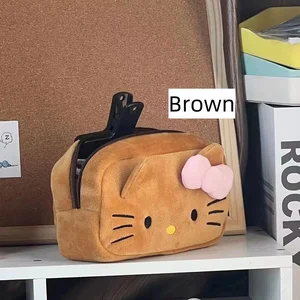 Hello Kitty Sanrio Plush Pen Bag, Anime Pencil Case Figure Girl, Drawings Large Capacity Student Student Storage Bag 8 Main Sales School Case Girl - №6