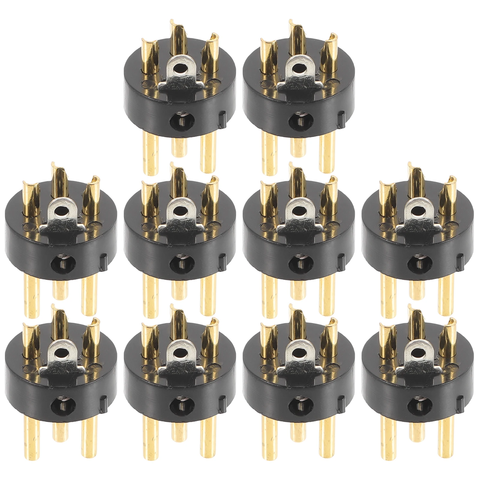 

10pcs XLR Connector 3-pin Microphone Adapter Gold-plated Jack Mount Speaker Accessories Audio Devices Mic Three-core Cable
