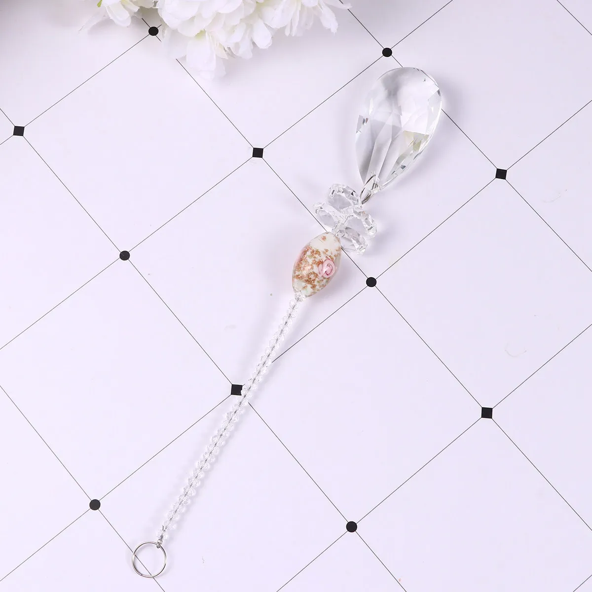 Hanging Crystals Ornament for Home Decor Enthusiasts to Improve Room Ambiance Golden Crystal 2 Pcs