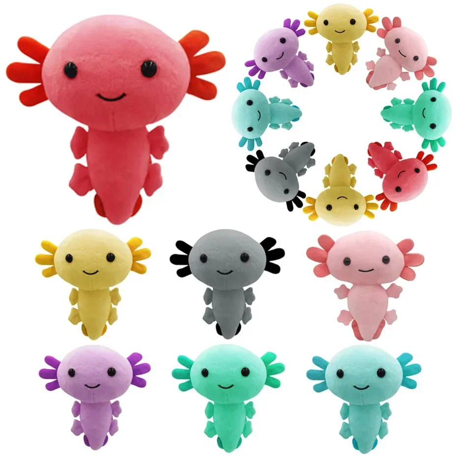 2025. لطيف Kawaii Axolotl ألعاب من نسيج مخملي Axolotl الحيوانات المحشوة بلوشي دمية ألعاب الأطفال غرفة ديكور الاطفال هدية
