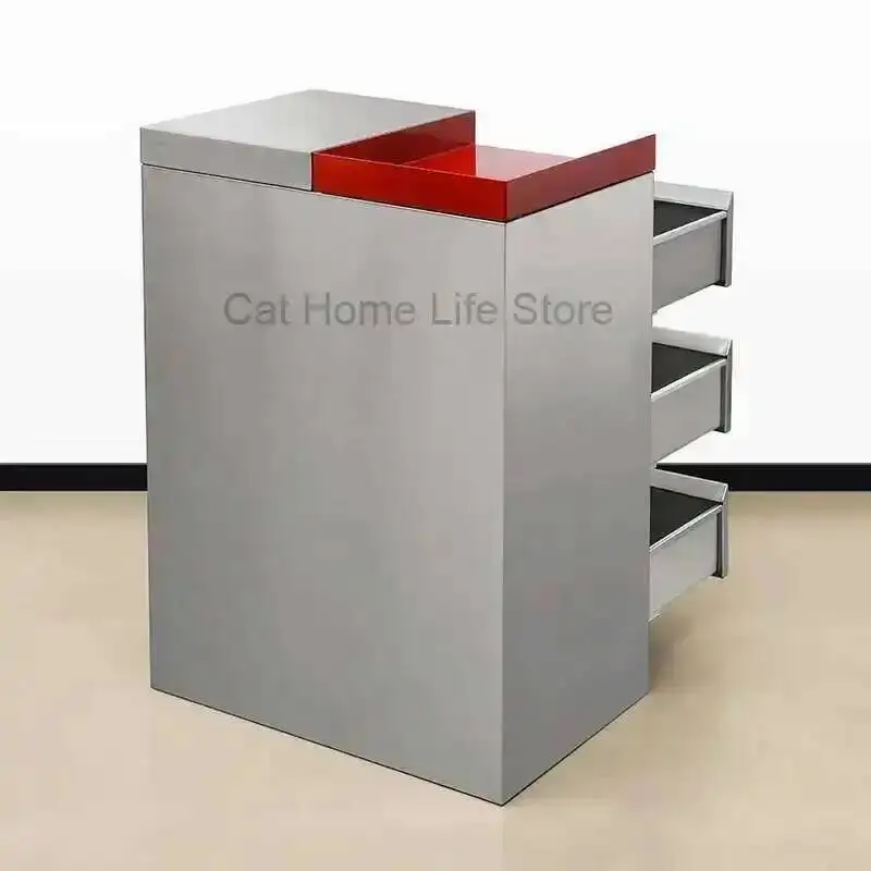 Klappbare Salonwagen aus Edelstahl, Barber GreyTrolley, Kosmetiksteckdosen, Hilfswagen, Schönheitsstühle, Shampoo, Buche, Make-up