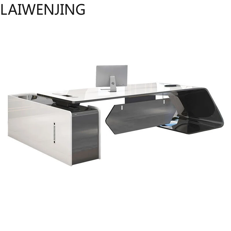 MJY paint manager table fashion president table office class table and chair combination