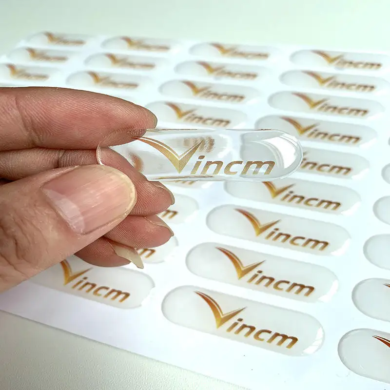 Custom Clear 3d Epoxy Resin Sticker Labels with Custom Brand Logo