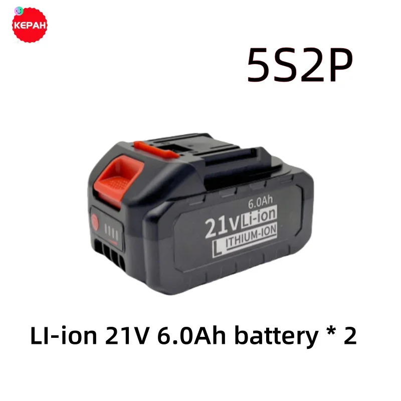 21V 6.0ah latest high current and high-power Li-ion battery for electric tools, suitable for BL1850, BL1840, BL1440 (196391-6)