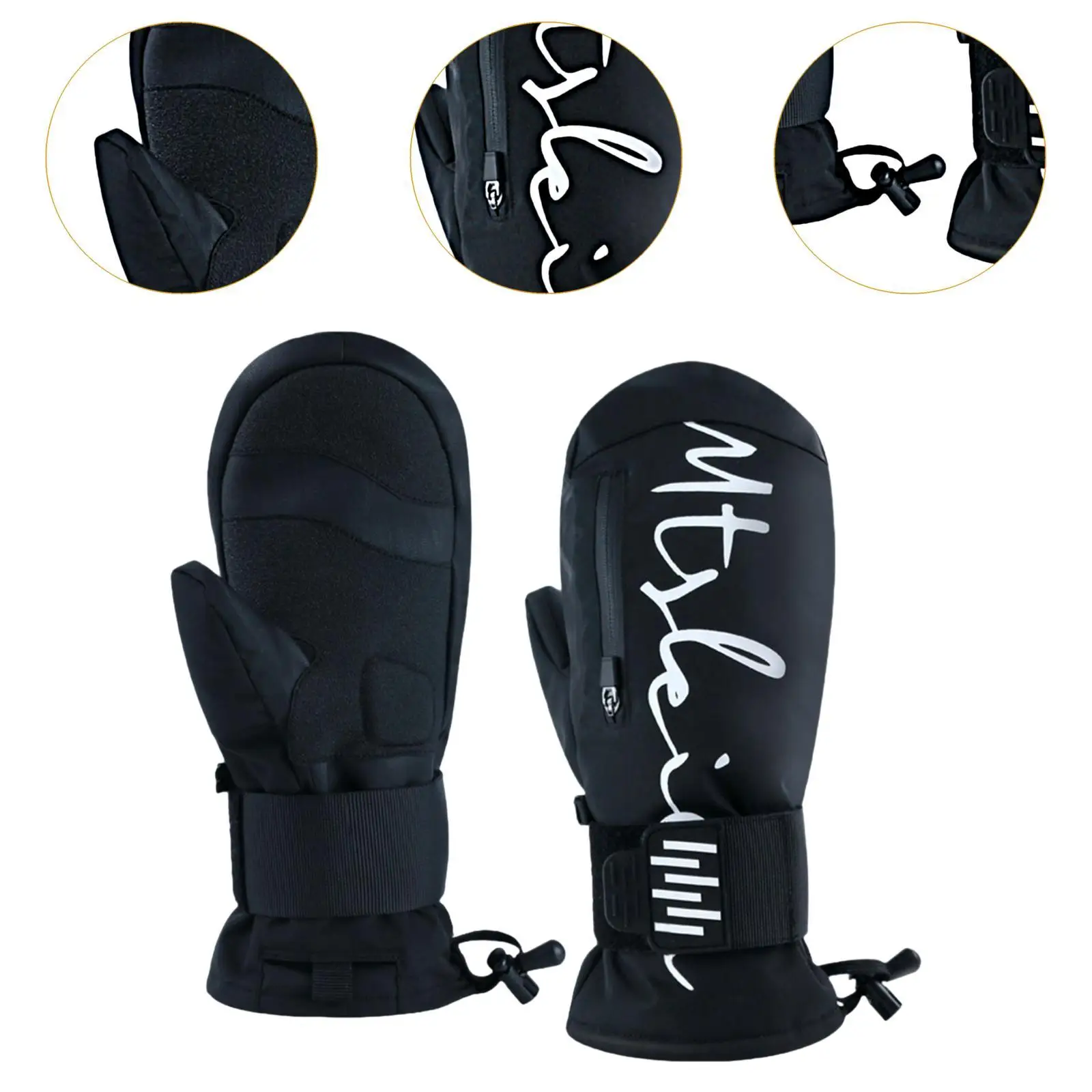 1 Pair Winter Ski Gloves with Wrist Guard for Skiing Skating Winter Sports
