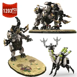 Moc Horizon Zero Dawned Tremortusk with Stand Herbivore Building Blocks Game Action Figures Mechanical Monster Bricks Toys Gift