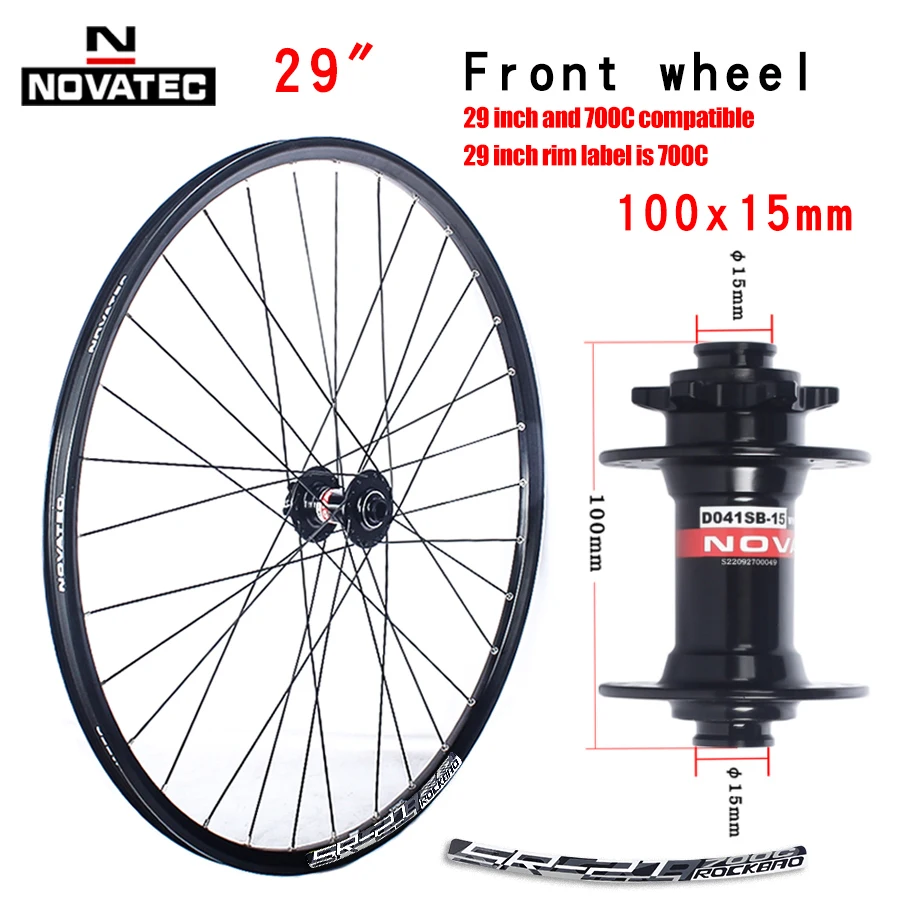 Novatec 26/27.5/29 inch mountainbike wielset D041/D442 15X100/110 12X142/148 7-11 speed 32H schijfrem Thru MTB fietswiel