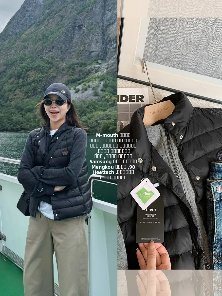 

Lightweight Stand Collar down Vest Women's Commute Sle Straight Tube Outerwear Tee-Proof Traceable White Du down Vest