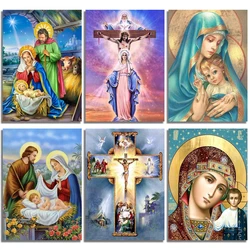 DIY Diamond Embroidery Religious Diamond Painting Madonna Jesus Full Drill Portrait Cross Stitch Set Art Home Decoration