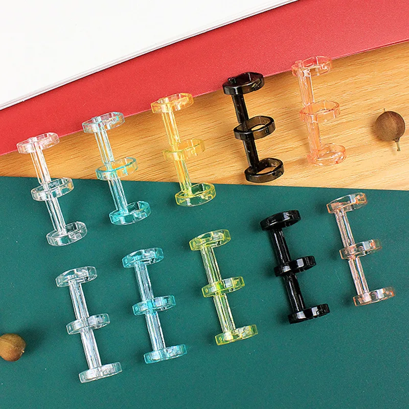 50pc 3 Hole Loose-leaf Binder Ring Notebook Spring Spiral Rings Binder Strip Buckle Clip Binding Clip School Supplies Stationery
