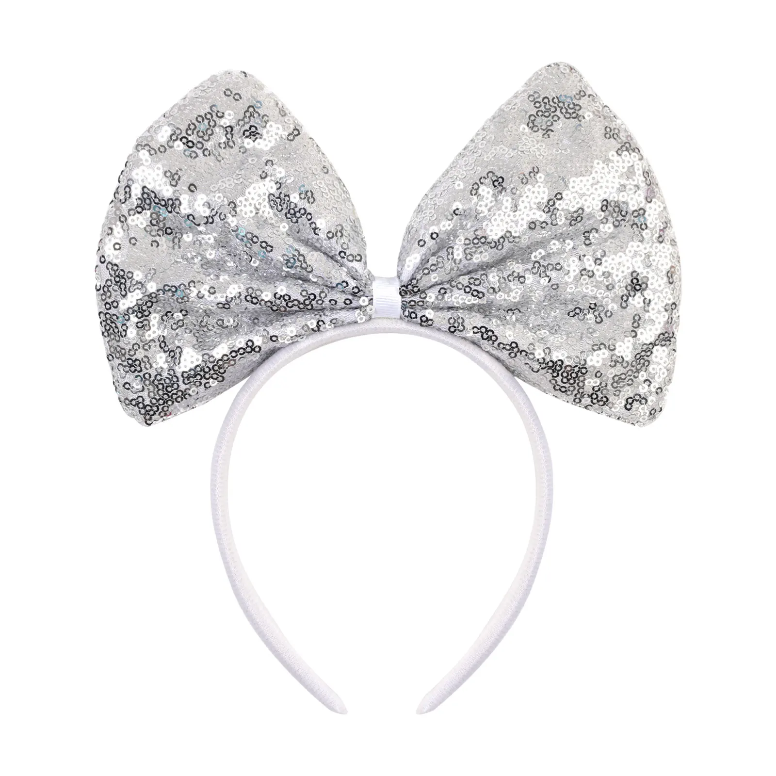 1 Stück Pailletten-Schleifen-Stirnbänder-Set, 6 Stück bunte, glitzernde Haarbänder, niedliche Kopfaccessoires für Mädchen, perfekt für Partys und Verkleidungen.