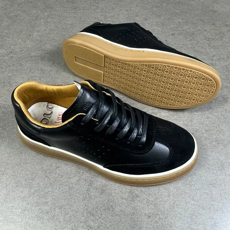 

Light Luxury Retro German Training Shoes Men's suede genuine leather breathable simple high-end versatile casual board shoes