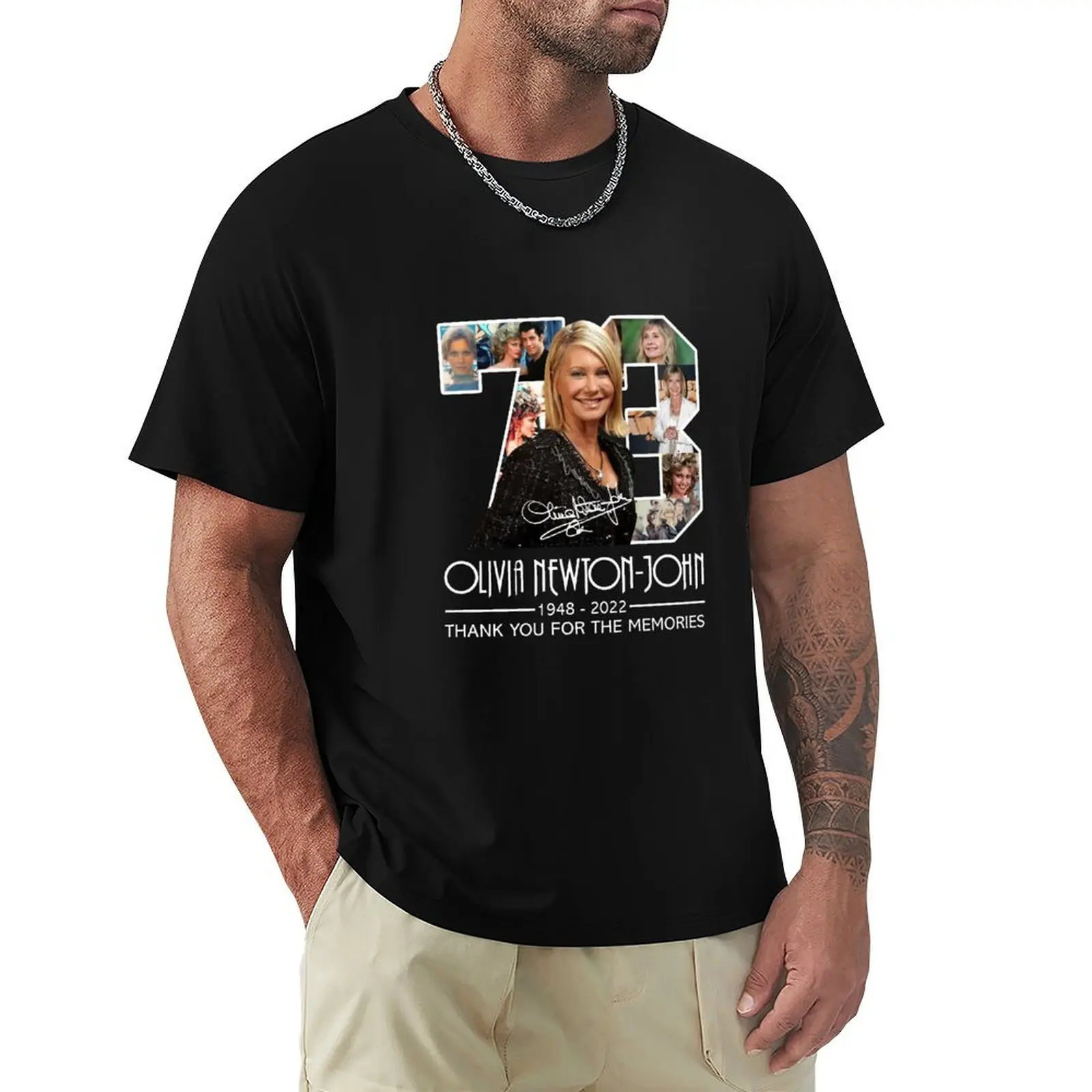 Rest in Peace Olivia Newton John Signature T-Shirt Christmas Casual Tee Shirt