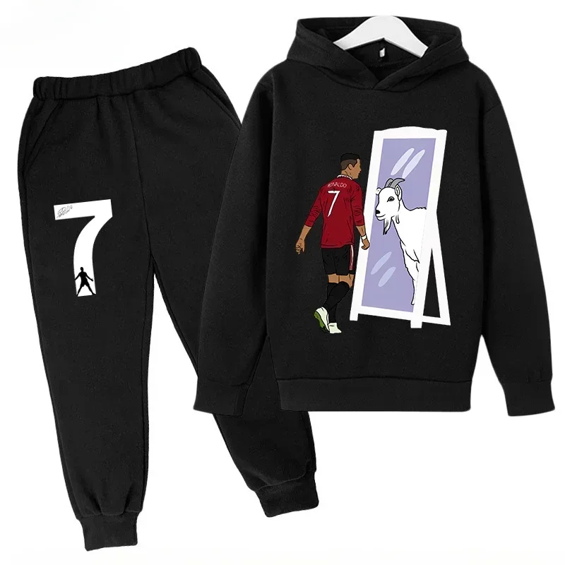 Ensemble sweat-shirt et pantalon College Ronaldo Avatar pour enfants, sweat à capuche de sport, vêtements pour enfants, bébé, garçon, fille, SN88, S * #2 @ 5, 2 pièces