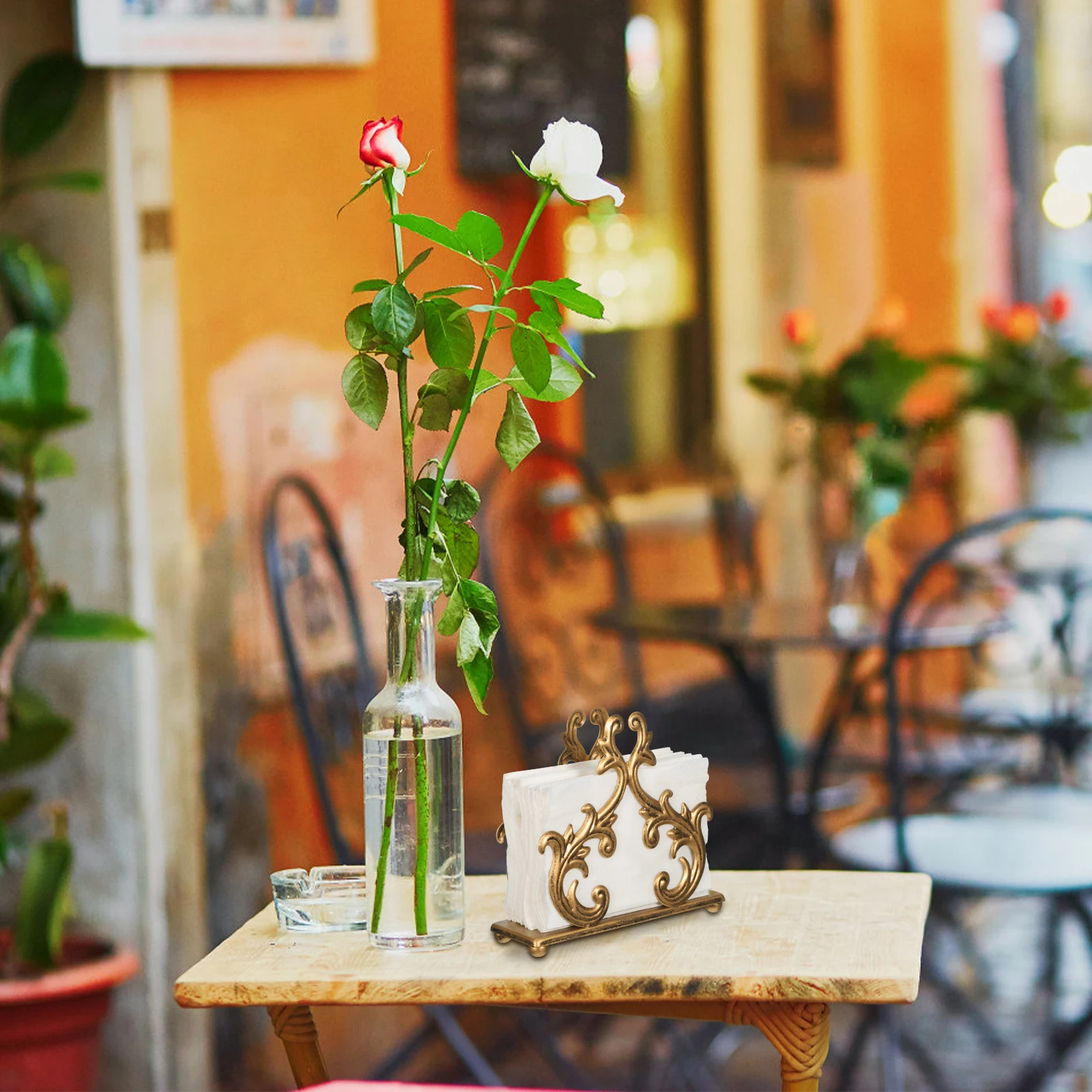 

Willow Branch Napkin Holder Retro Iron Dining Table Kitchen Tissue Dispenser Vertical Rustic Farmhouse Decoration