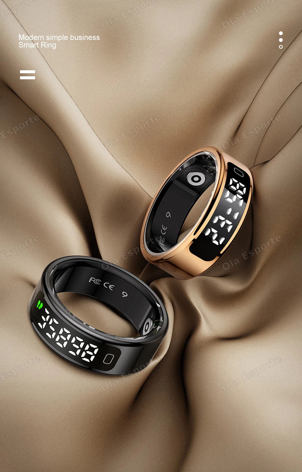 2026 Neue Videosteuerung GPS Motion Smart Ring LED-Anzeige Herzfrequenz Blutsauerstoff-Smartring IP68 & 5ATM Wasserdichter Sport-Smartring – Detail 15