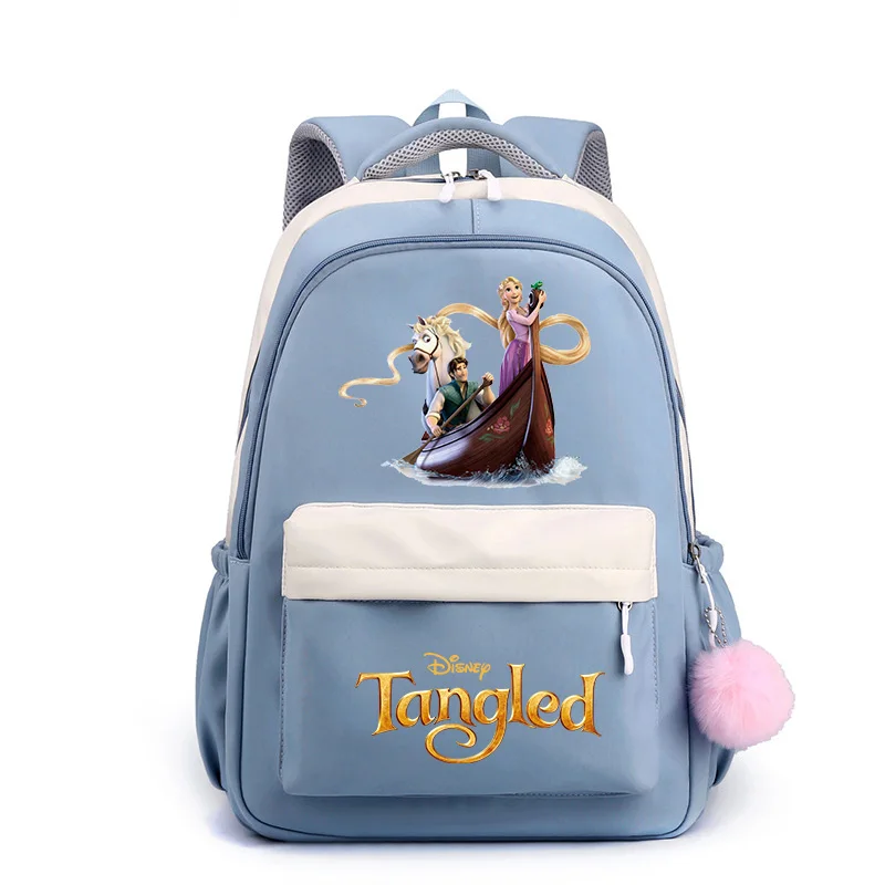 Популярные детские школьные ранцы Disney в стиле Рапунцель, вместительный студенческий рюкзак для подростков, милый дорожный ранец