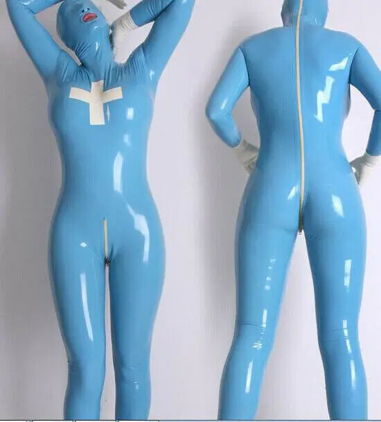 

Sporty and comfortable latex rubber full bodysuit handsome with zipper waterproof size S-XXL