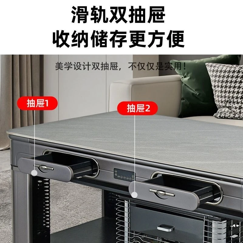 Household living room fire table coffee table one-piece rectangular dual-purpose heating table